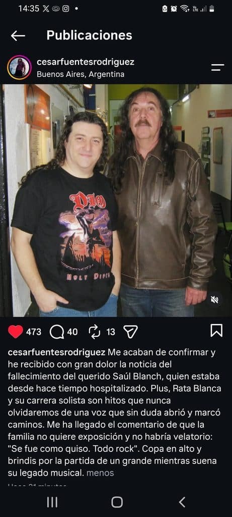 Adiós a Saúl Blanch y el legado eterno de una voz pionera del Metal argentino. 6 855439505 1359873672888957 4524376384058963105 n